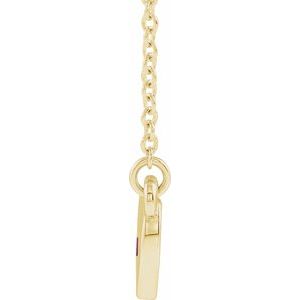 14K Yellow Gold Lab-Grown Ruby Heart 16" Necklace