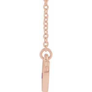 14K Rose Gold Lab-Grown Ruby Heart 16" Necklace