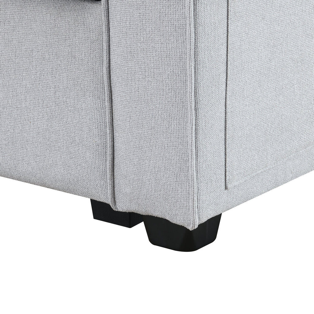 [VIDEO provided] [New] 104' 4-Seater Modern Linen Fabric Sofa with Armrest Pockets and 4 Pillows,Minimalist Style Couch for Living Room, Apartment, Office,3 Colors