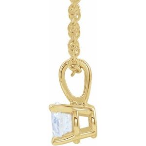 14K Yellow Gold 3 mm Natural White Sapphire 16-18" Necklace