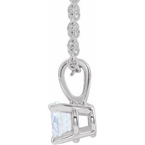 Sterling Silver 3 mm Imitation White Sapphire 16-18" Necklace