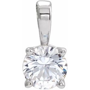 Platinum 3 mm Natural White Sapphire Pendant