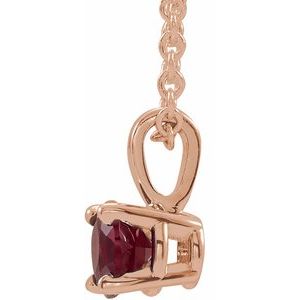 14K Rose Gold 3 mm Natural Ruby 16-18" Necklace