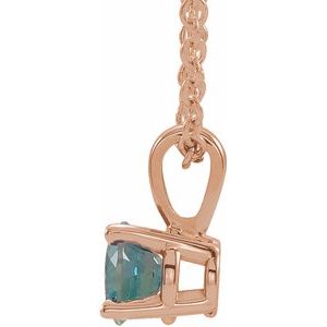 14K Rose Gold 3 mm Lab-Grown Alexandrite 16-18" Necklace