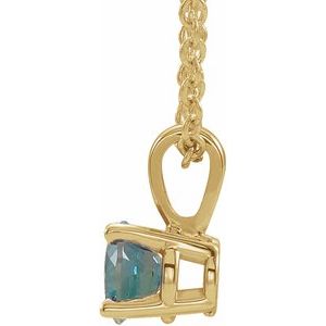 14K Yellow Gold 3 mm Lab-Grown Alexandrite 16-18" Necklace