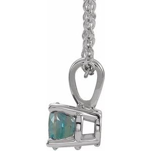 Platinum 3 mm Lab-Grown Alexandrite 16-18" Necklace