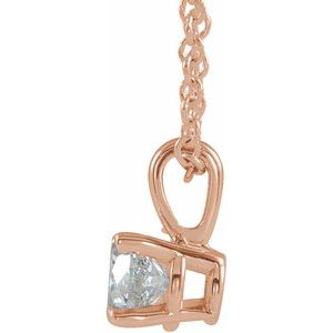 14K Rose Gold 3 mm Natural White Sapphire 16-18" Necklace