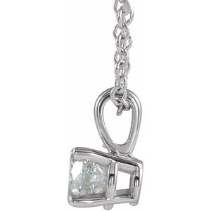 Sterling Silver 4 mm Imitation Diamond 16-18" Necklace