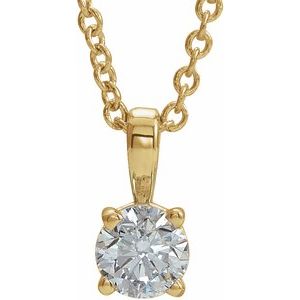 14K Yellow Gold 7/8 CT Natural Diamond 16-18" Necklace
