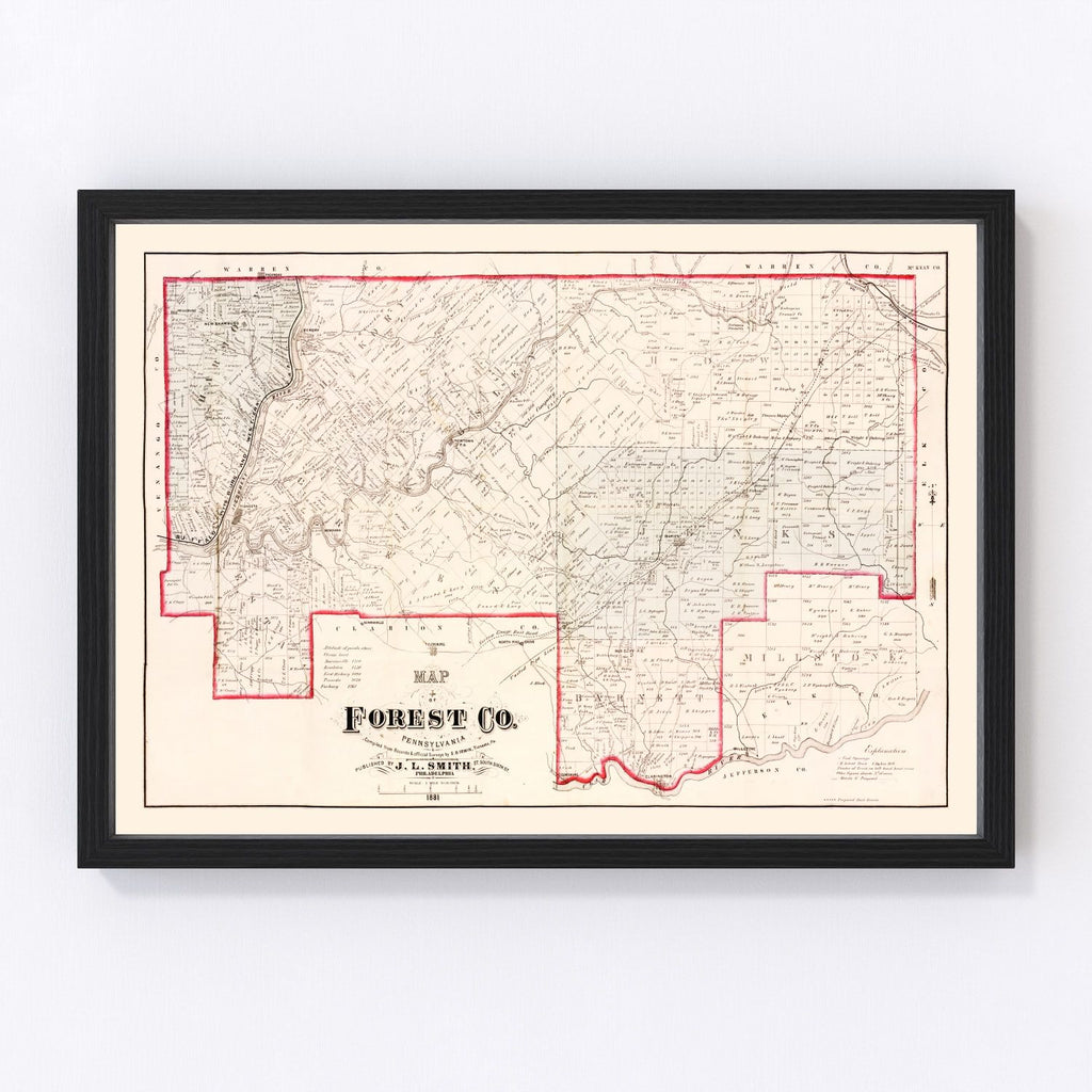 Vintage Map of Forest County, Pennsylvania 1881