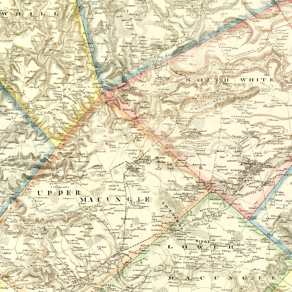Vintage Map of Lehigh County, Pennsylvania 1862