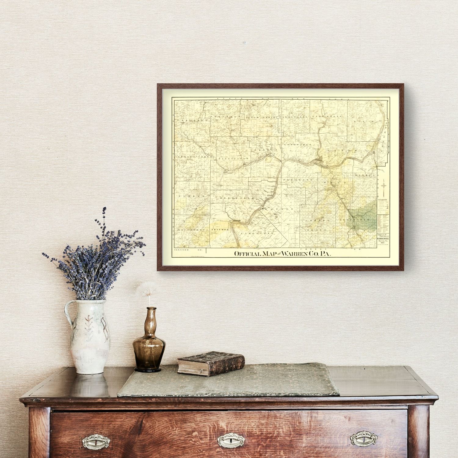 Vintage Map of Warren County, Pennsylvania 1900