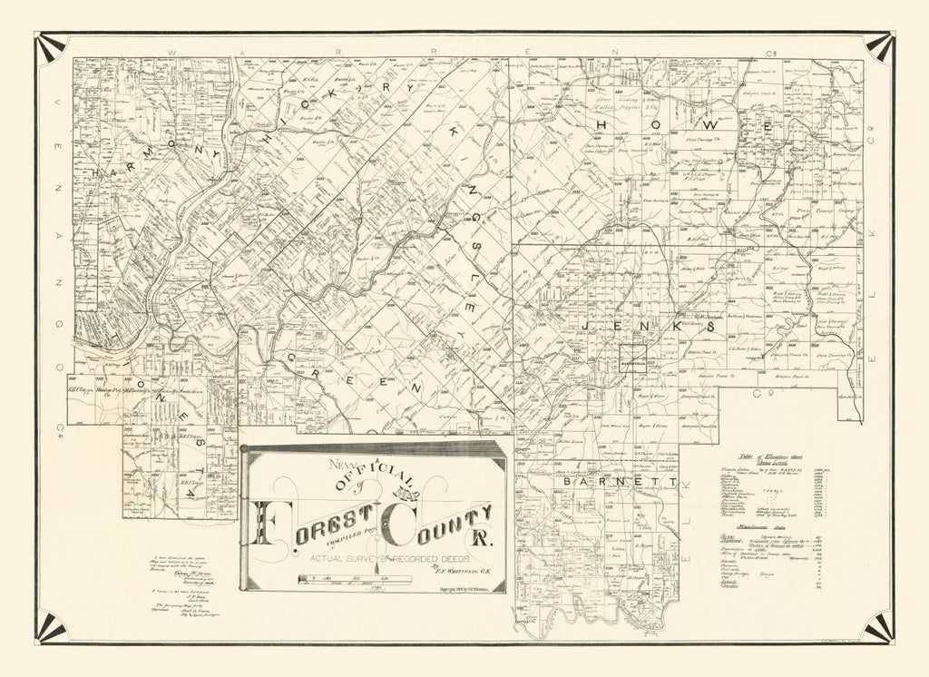 Vintage Map of Forest County, Pennsylvania 1895