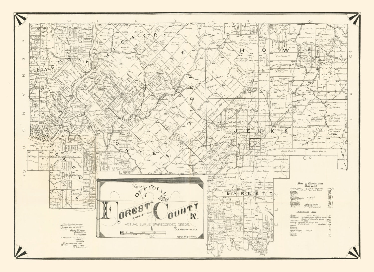 Vintage Map of Forest County, Pennsylvania 1895