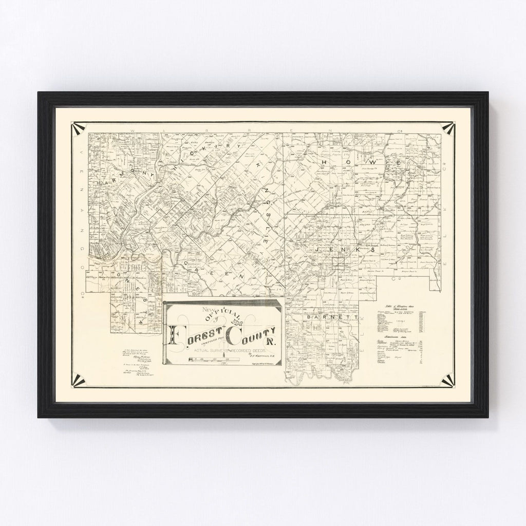 Vintage Map of Forest County, Pennsylvania 1895