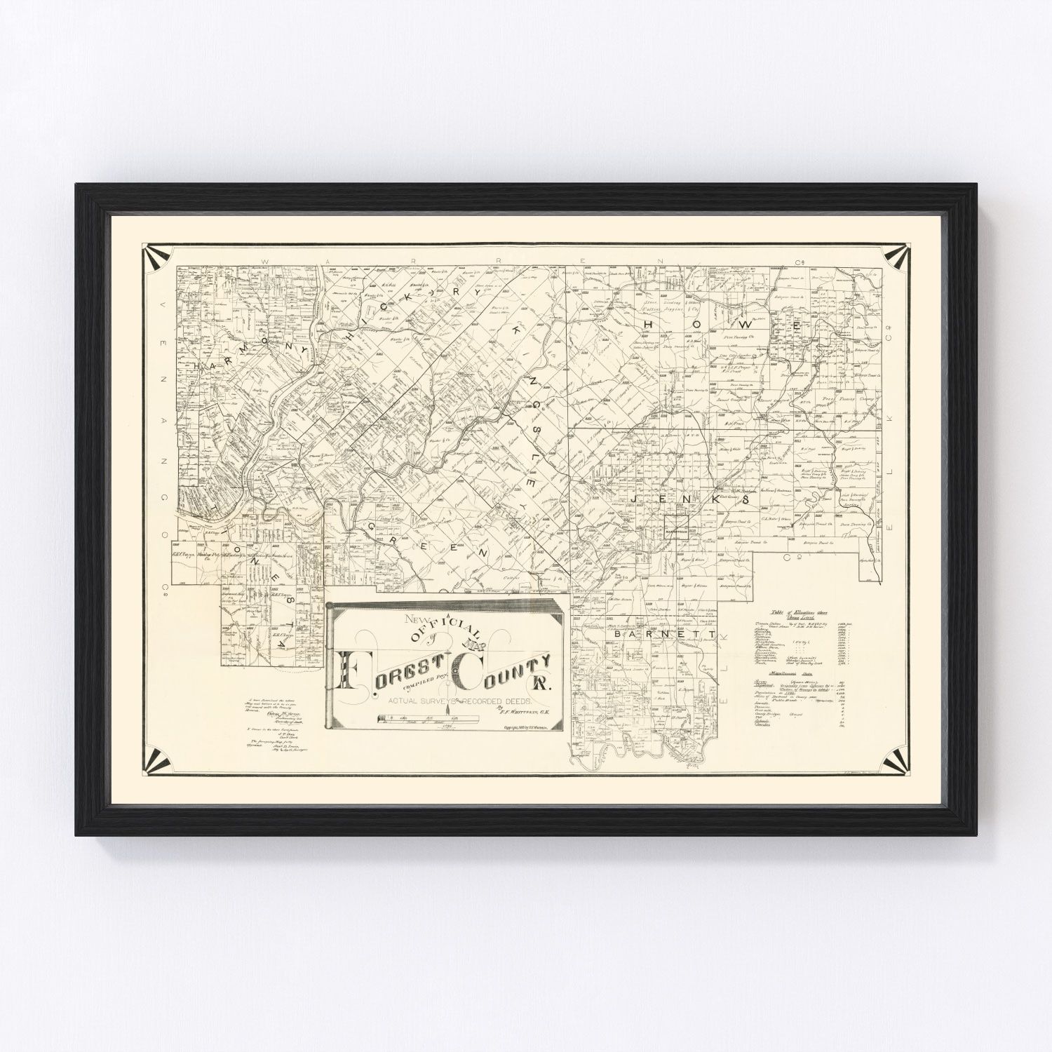 Vintage Map of Forest County, Pennsylvania 1895