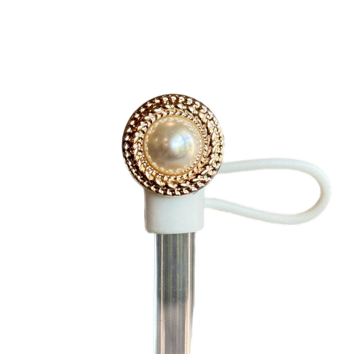PEARL STRAW TOPPER - Tumbler Handle Charm