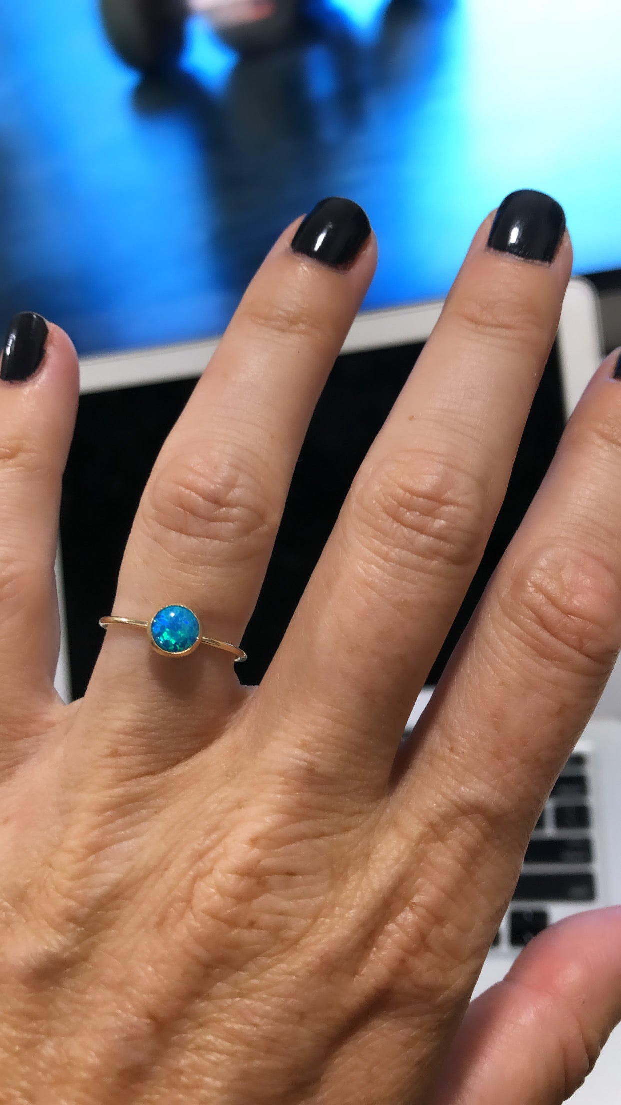 MARION LARGE 6MM OPAL RING