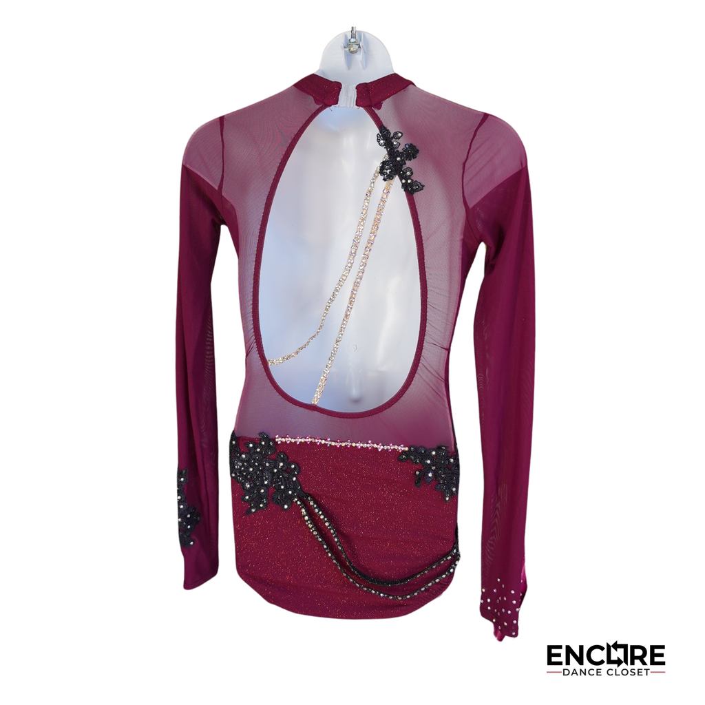 Burgundy Mesh Elegance
