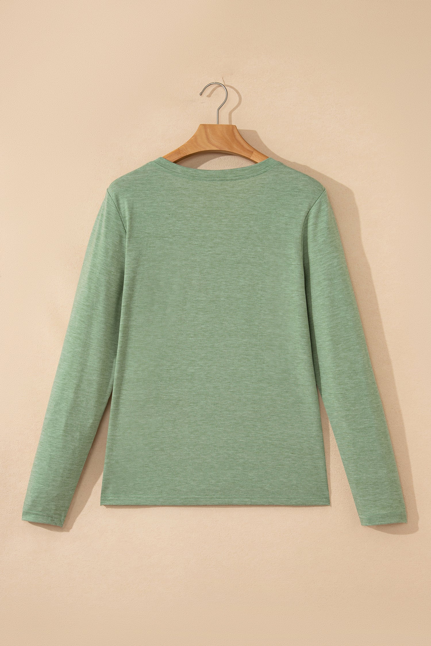 Solid V-Neck Long Sleeve Knit Top