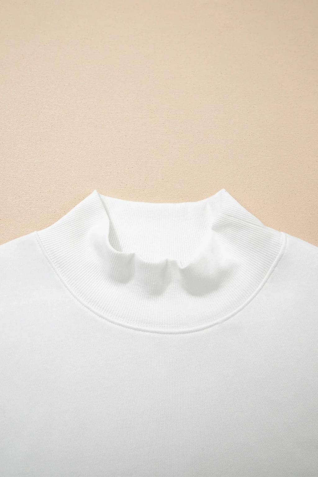 Solid Mock Neck Cap Sleeve Oversized Top