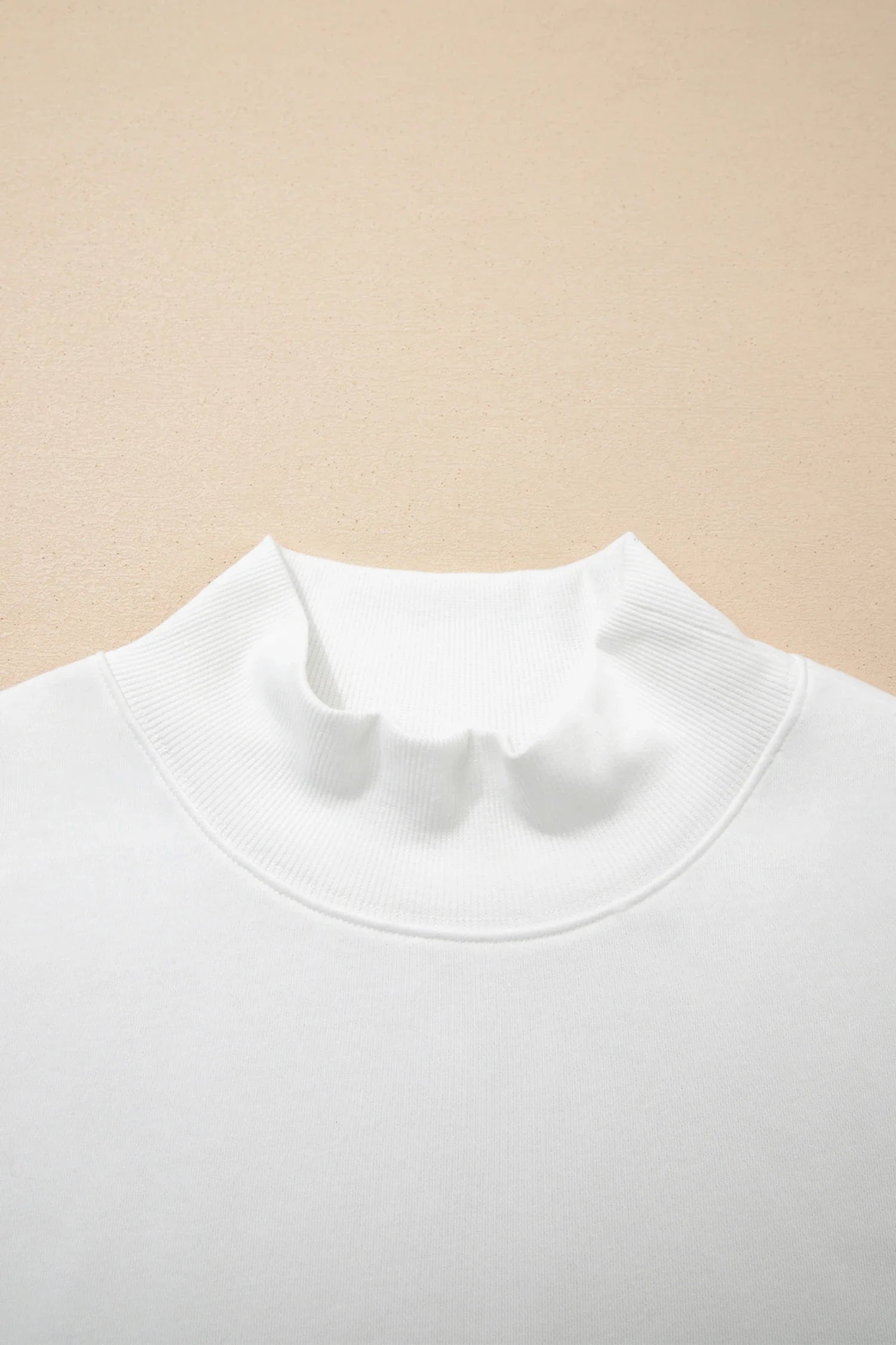 Solid Mock Neck Cap Sleeve Oversized Top