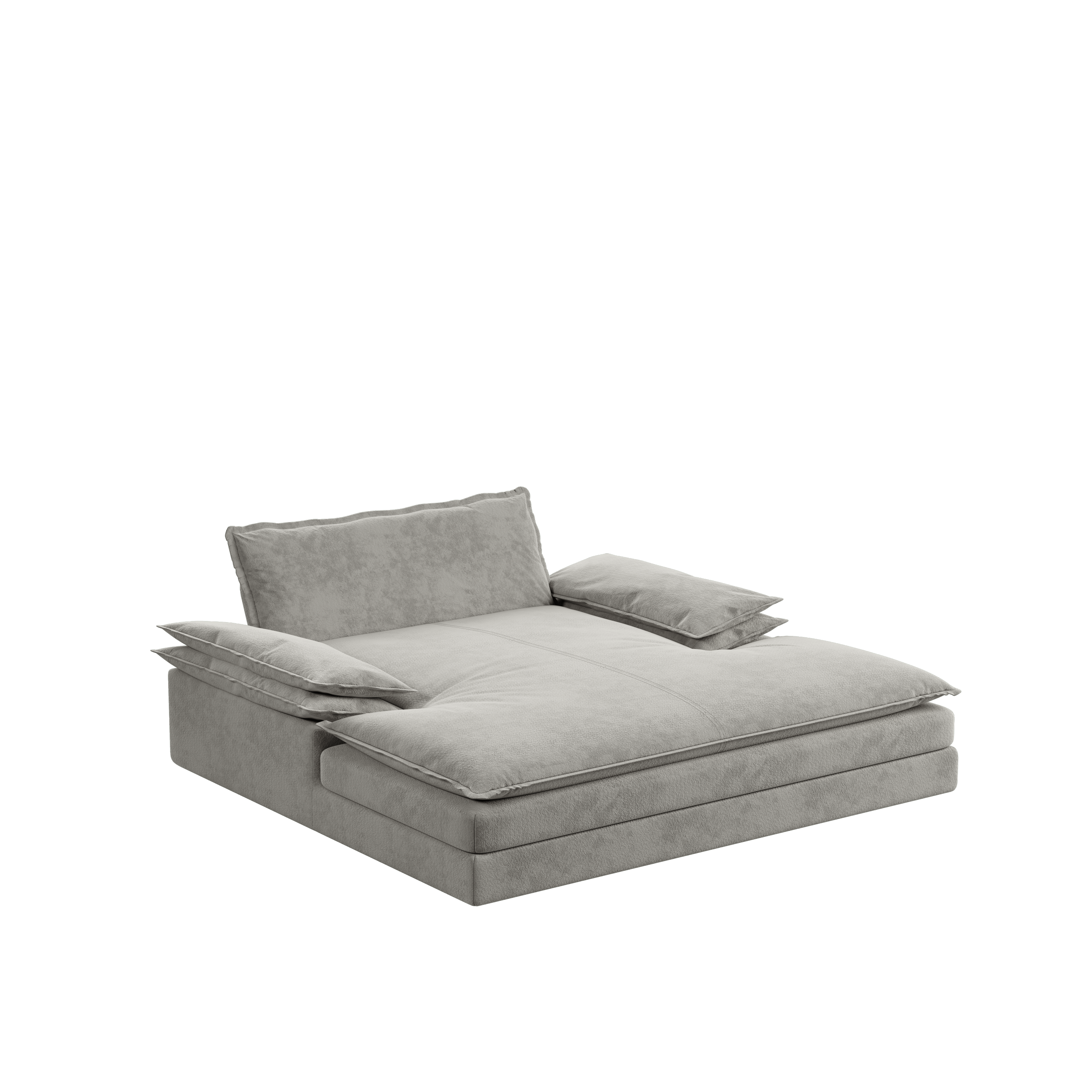 Modern Oversized Double Chaise Lounge Chair,Deep Seat Upholstered Reading Chair with Detachable Design,Chenille Lazy Sofa w/ Large Pillows & Wide Armrests,Suitable for Living Rooms, Apartments,Grey