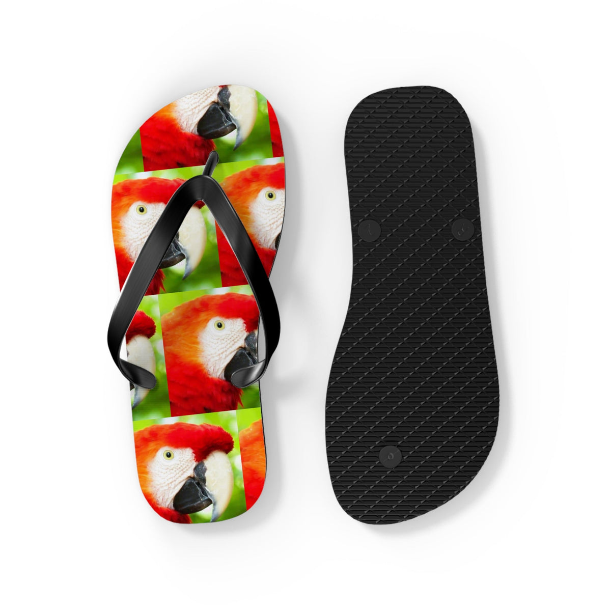 Scarlet Macaw Parrot Flip Flops