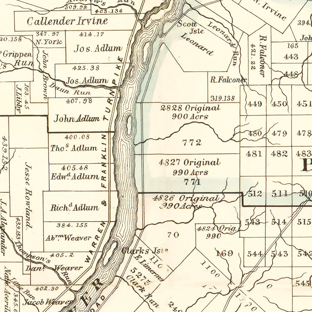 Vintage Map of Warren County, Pennsylvania 1865