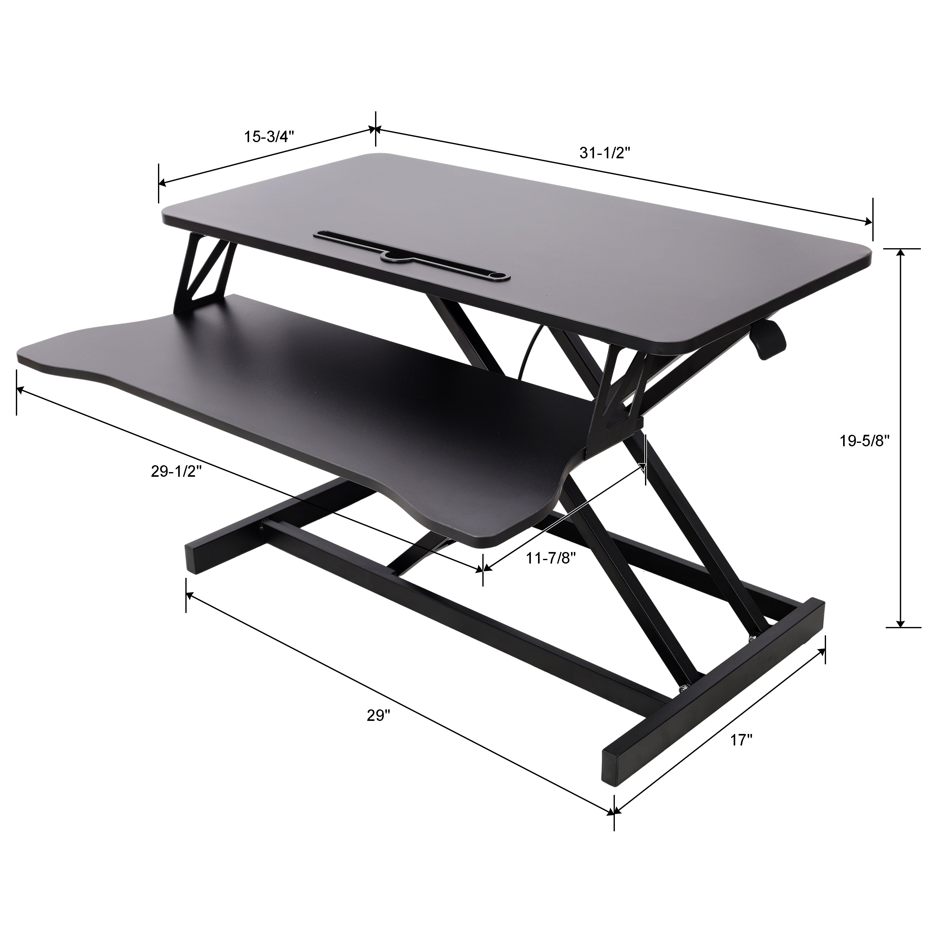 Adjustable Height Standing Laptop Desk,Adjustable Sit to Stand Up Workstation  with Keyboard Tray,Black