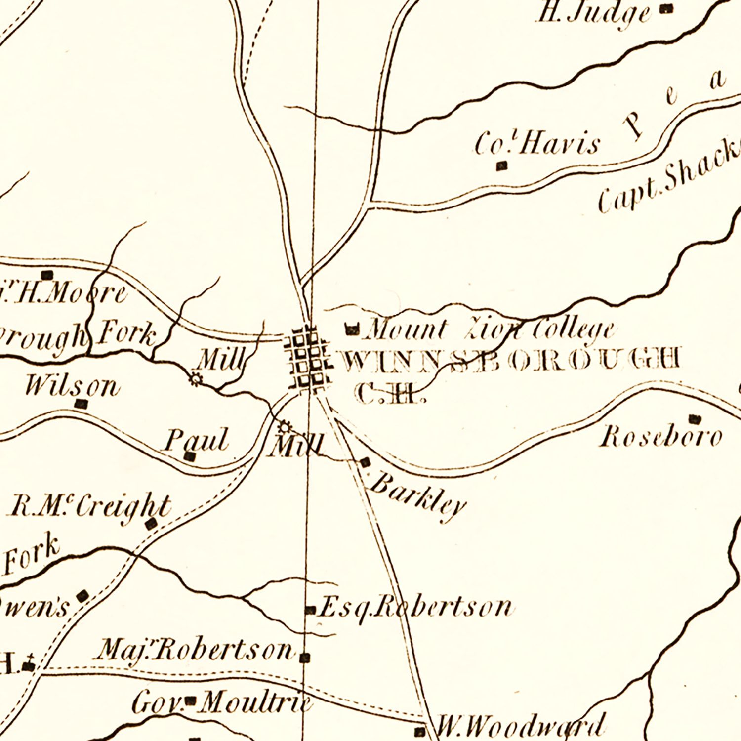 Vintage Map of Fairfield County, South Carolina 1825