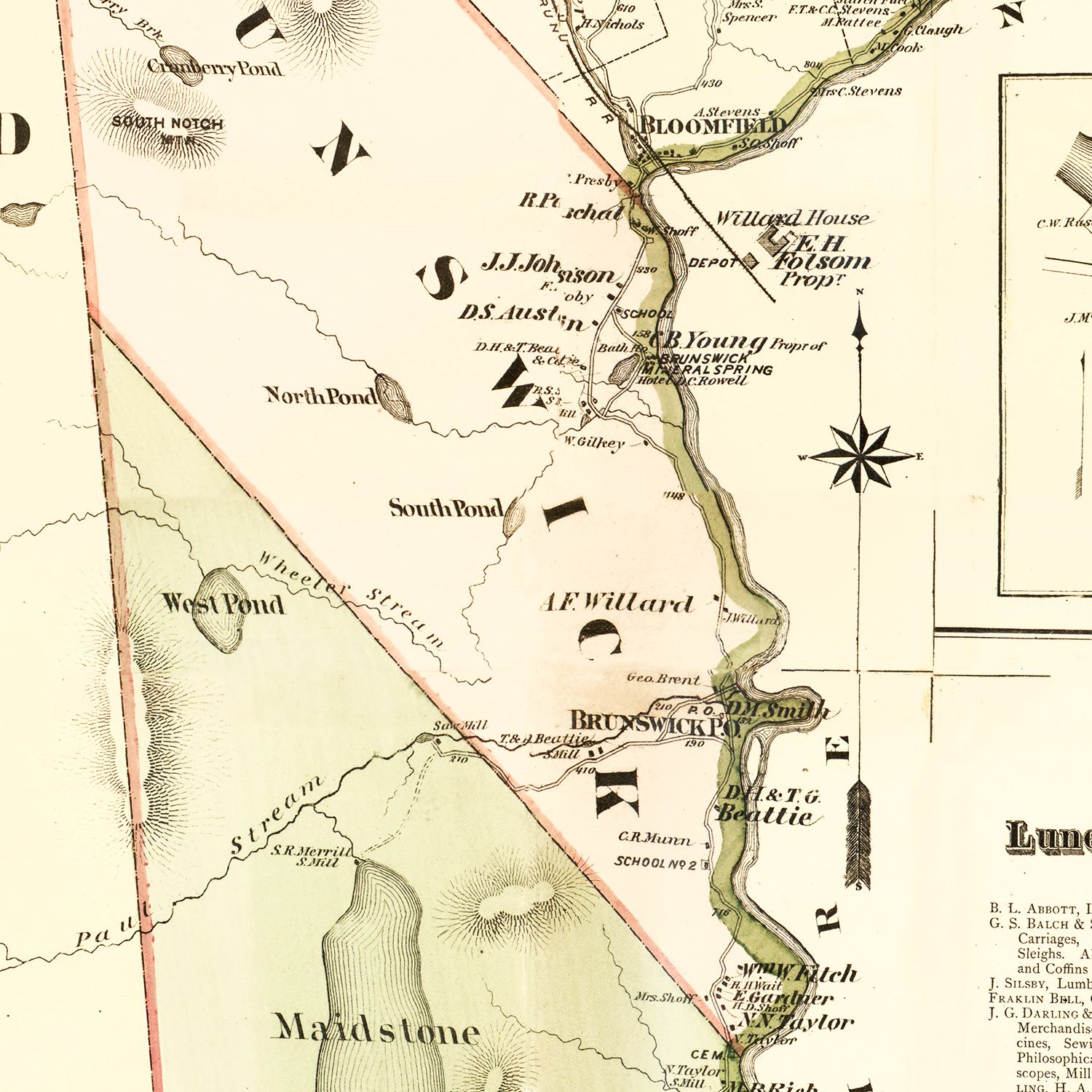 Vintage Map of Essex County, Vermont 1878