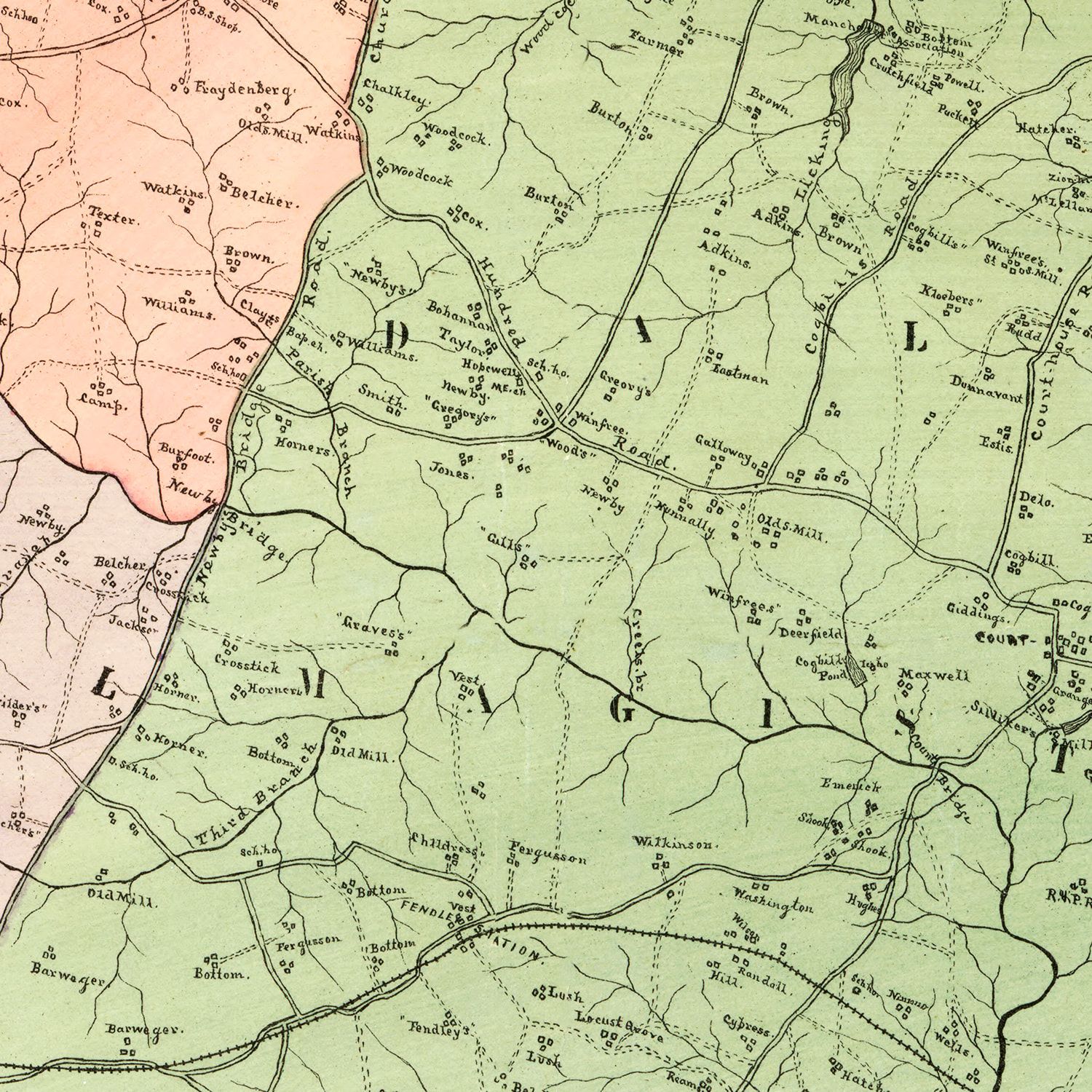 Vintage Map of Chesterfield County, Virginia 1888