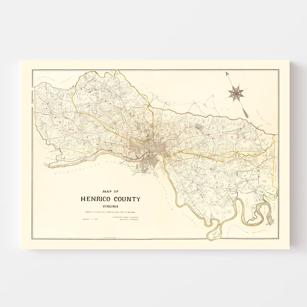 Vintage Map of Henrico County, Virginia 1901