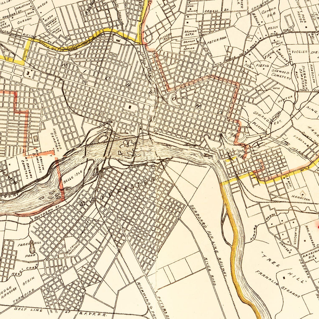 Vintage Map of Henrico County, Virginia 1901