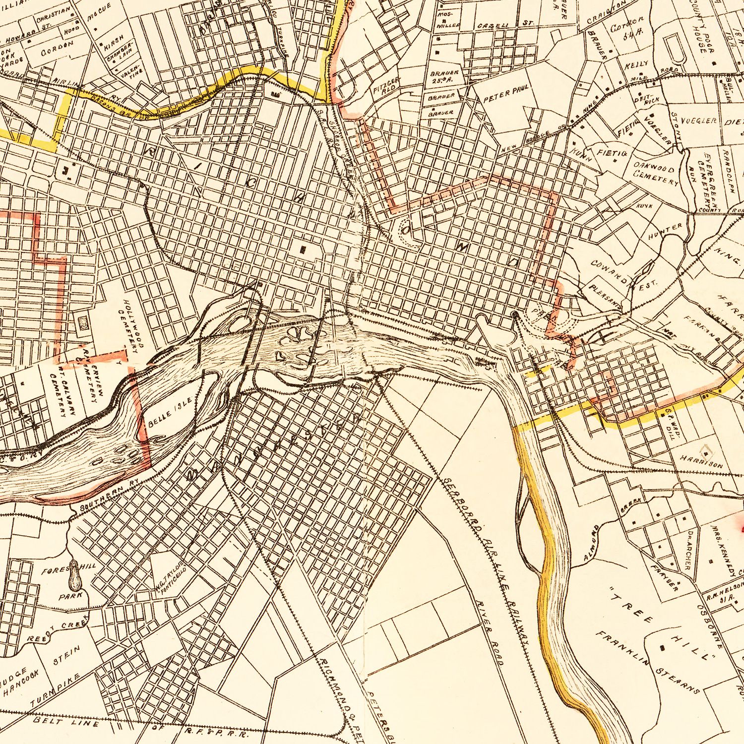 Vintage Map of Henrico County, Virginia 1901