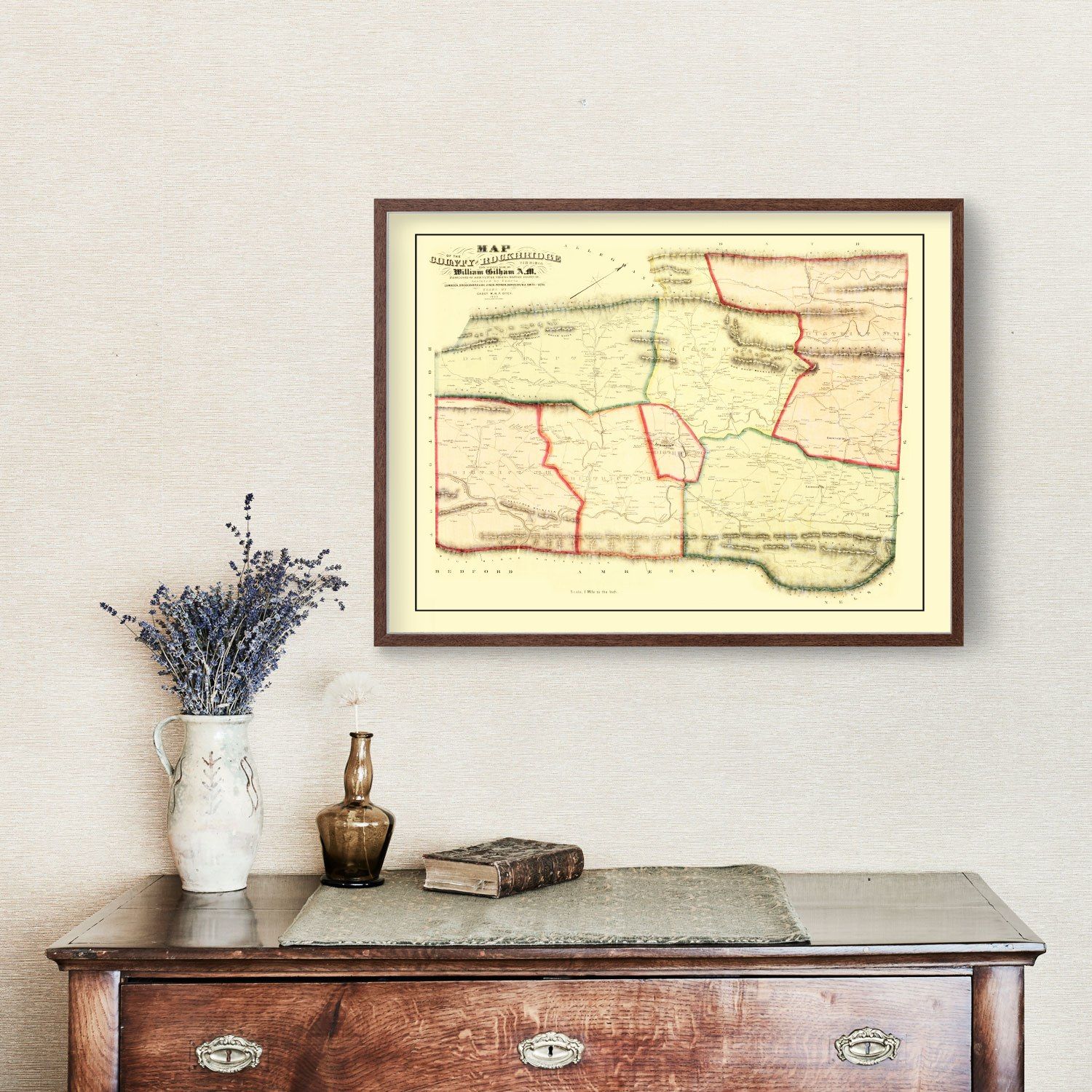 Vintage Map of Rockbridge County, Virginia 1860