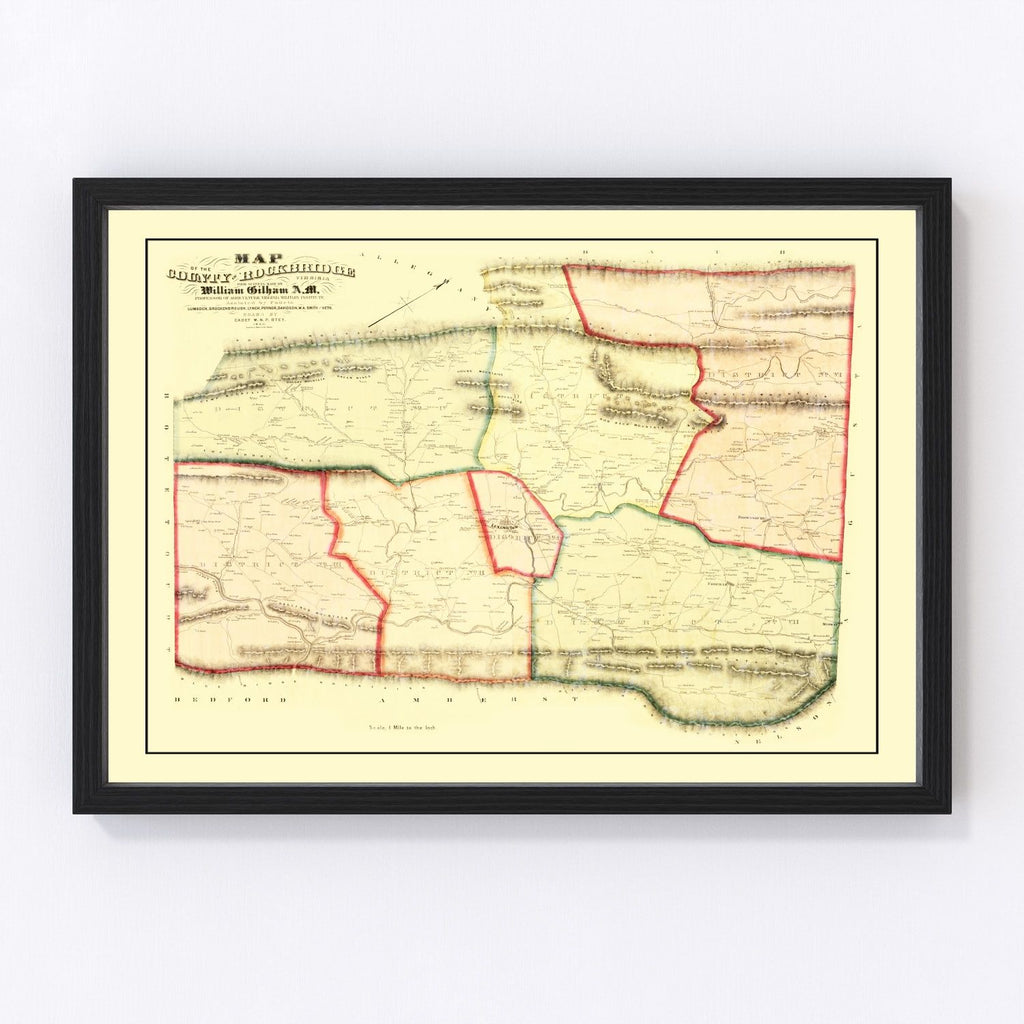 Vintage Map of Rockbridge County, Virginia 1860