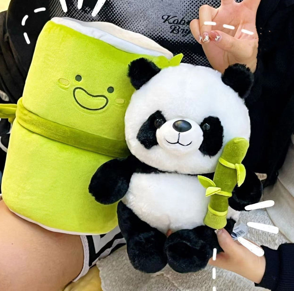 Plush Panda – Soft Bamboo Tube Animal Doll