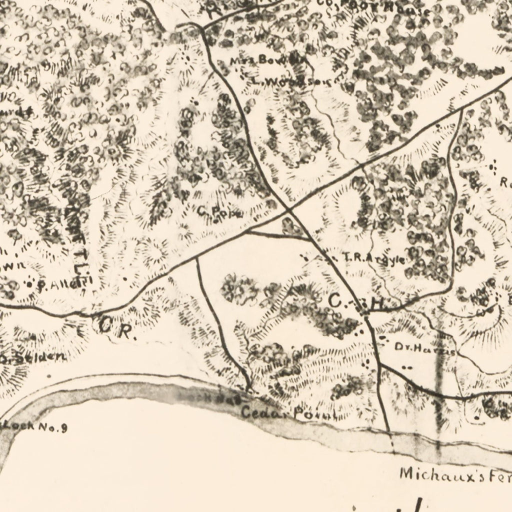 Vintage Map of Goochland County, Virginia 1863