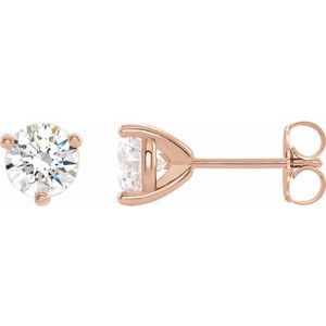 14K Rose 8 mm Round Stuller Lab-Grown Moissanite��� Earrings