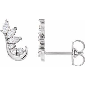 Sterling Silver 1/4 CTW Natural Diamond Earring Climbers