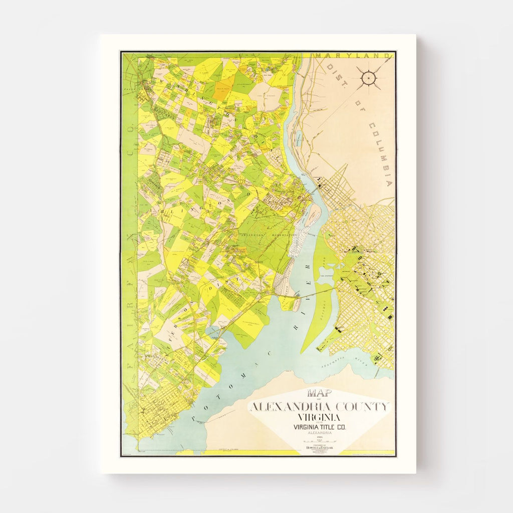 Vintage Map of Alexandria County, Virginia 1900