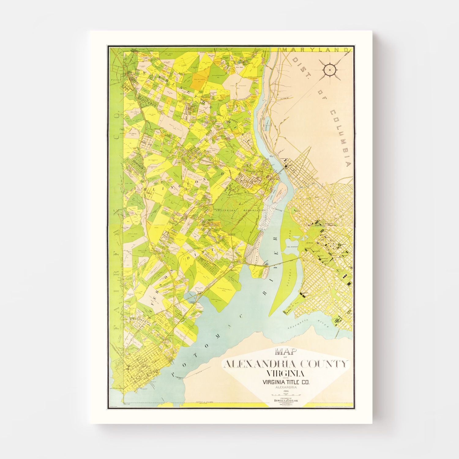 Vintage Map of Alexandria County, Virginia 1900