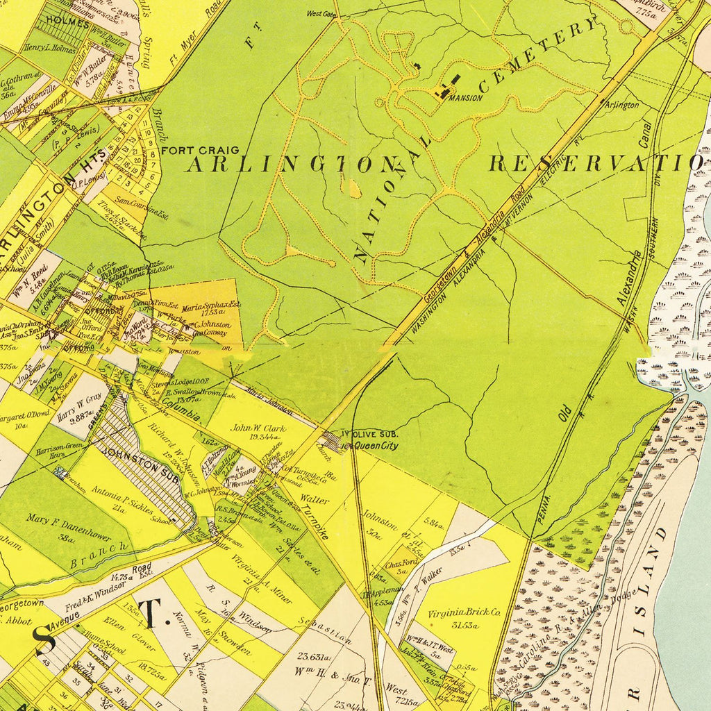 Vintage Map of Alexandria County, Virginia 1900