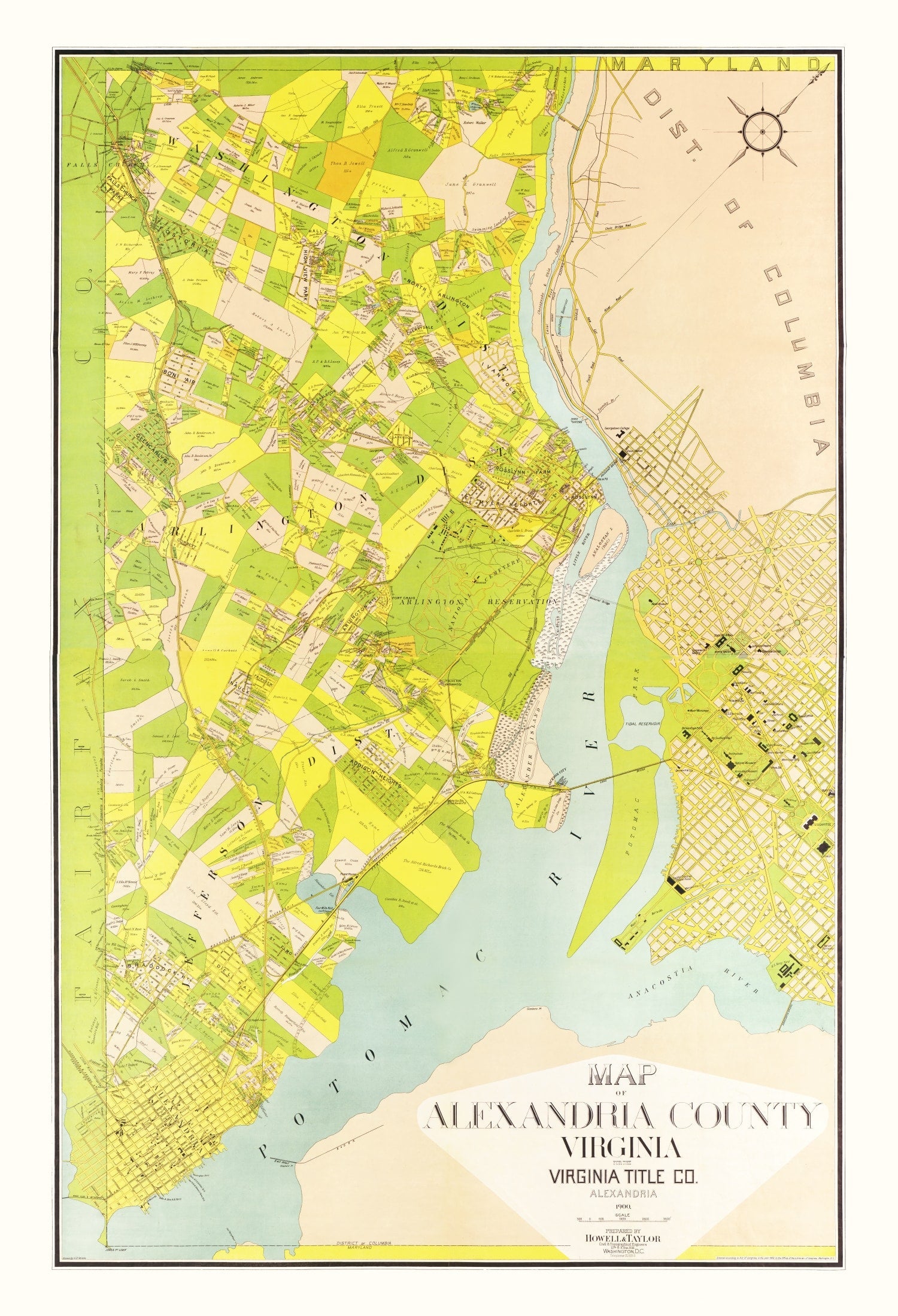 Vintage Map of Alexandria County, Virginia 1900