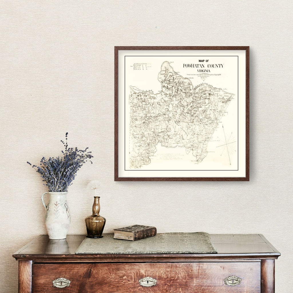 Vintage Map of Powhatan County, Virginia 1864
