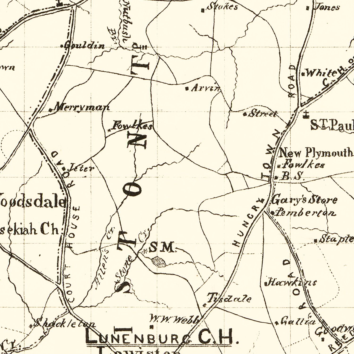 Vintage Map of Lunenburg County, Virginia 1871