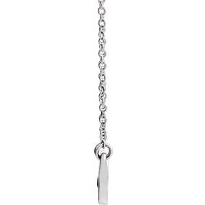 14K White Gold Natural Ruby Heart 16" Necklace