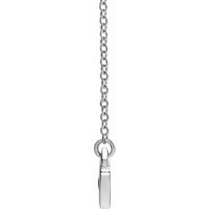 14K White Gold Lab-Grown Blue Sapphire Heart 16" Necklace